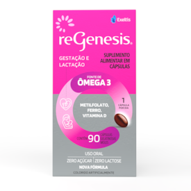 Polivitaminico Regenesis Ômega 3 DHA para Gestantes com 90 cápsulas