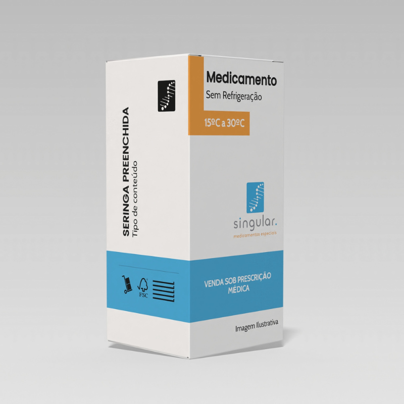 Segunda imagem do produto Volare 40mg, caixa com 2 seringas preenchidas com 0,4mL de solução + sistema de segurança